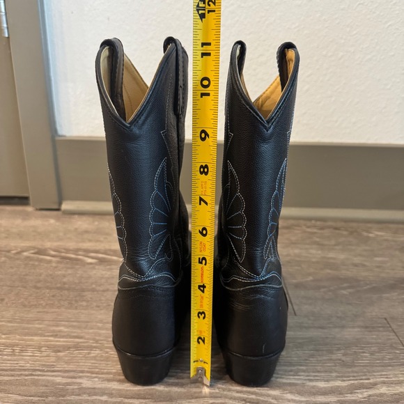 Masterson Boot Co RB2001Y Black Leather Cowboy Boots Youth‎ 4.5D (Women's 6–6.5) - Picture 7 of 11
